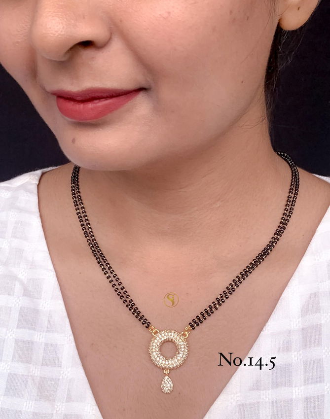 16 Designer AD Regular Wear Diamond Mangalsutra Wholesale Online
